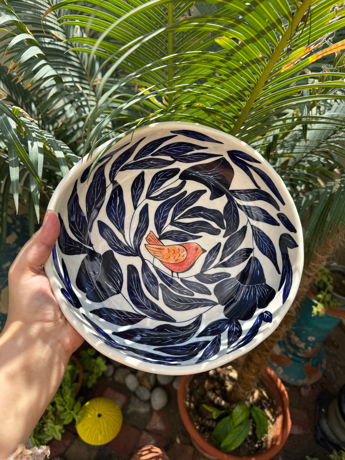 Orange Bird Large Salad Bowl