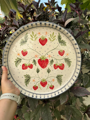 Strawberry Bloom 12 inch Plate