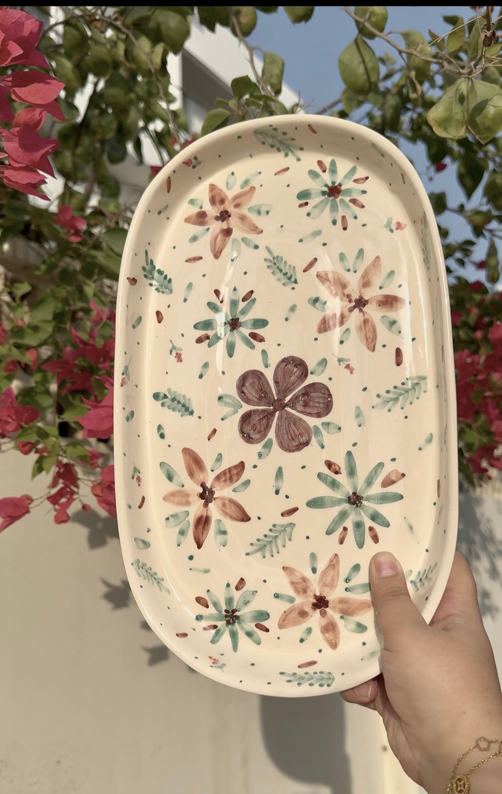 Violet & Teal Floral Platter
