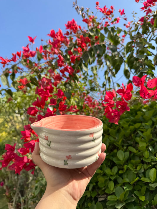 Coral Petal Matcha Bowl