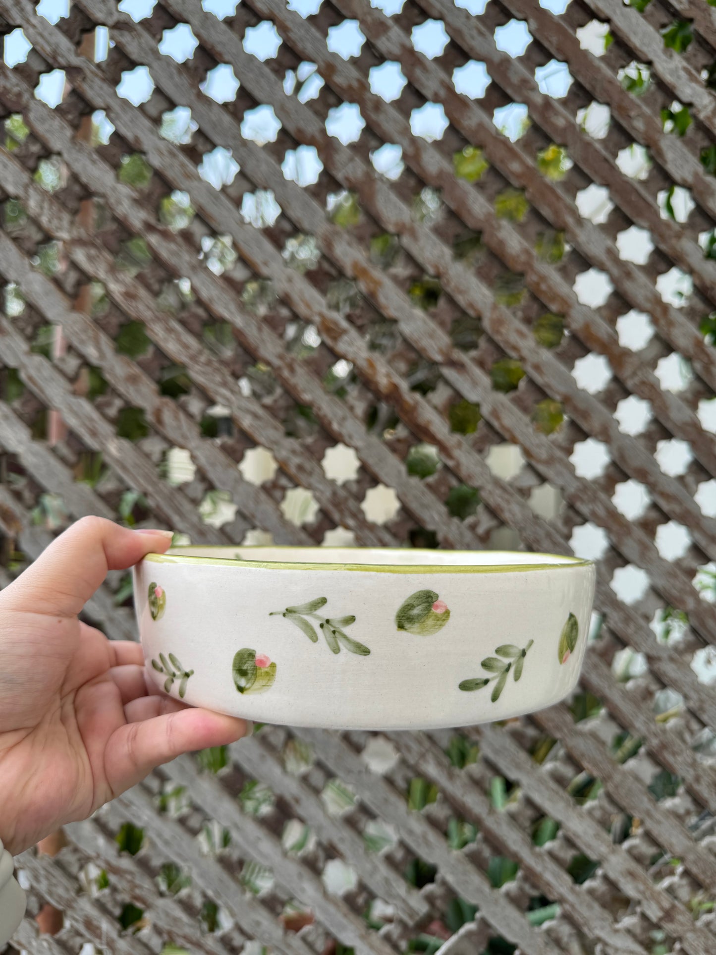 Olive Sprigs Serving Bowl