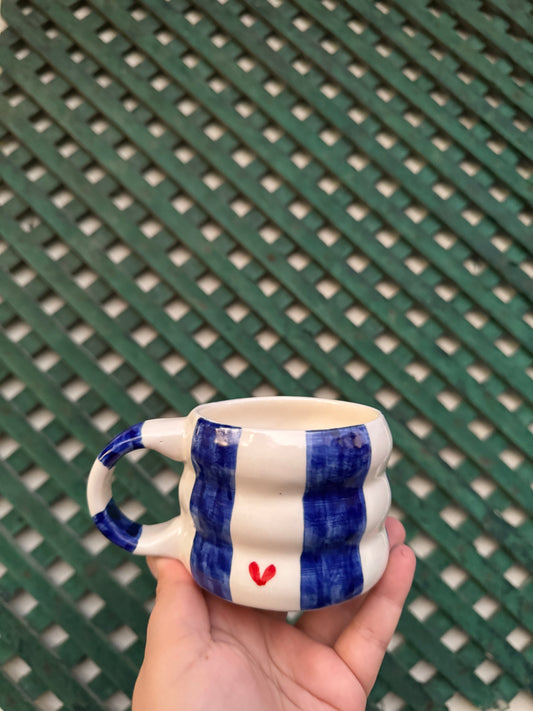 Cobalt Stripe Mini Bubble Mug