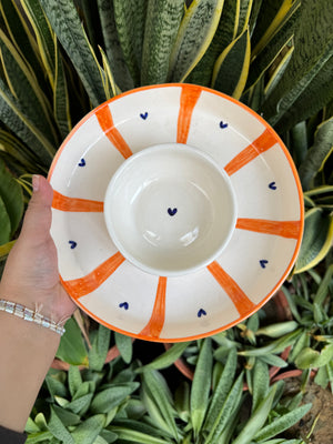 Orange Stripes Chip & Dip Platter