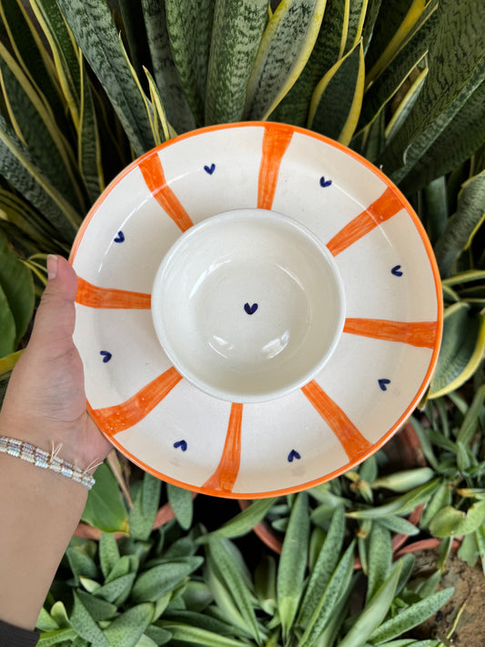 Orange Stripes Chip & Dip Platter