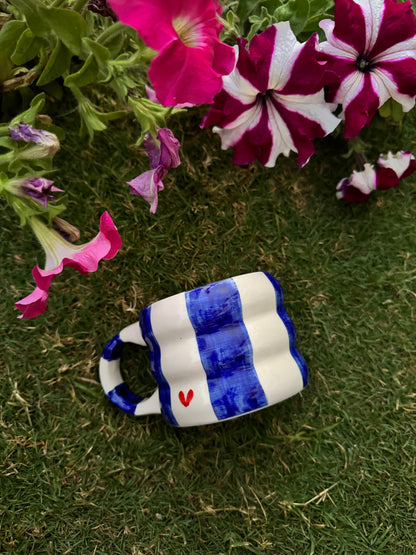 Cobalt Stripe Mini Bubble Mug