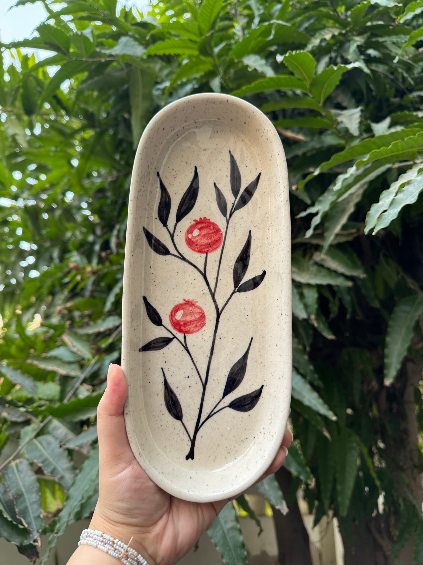 Anaar Bloom Oval Platter