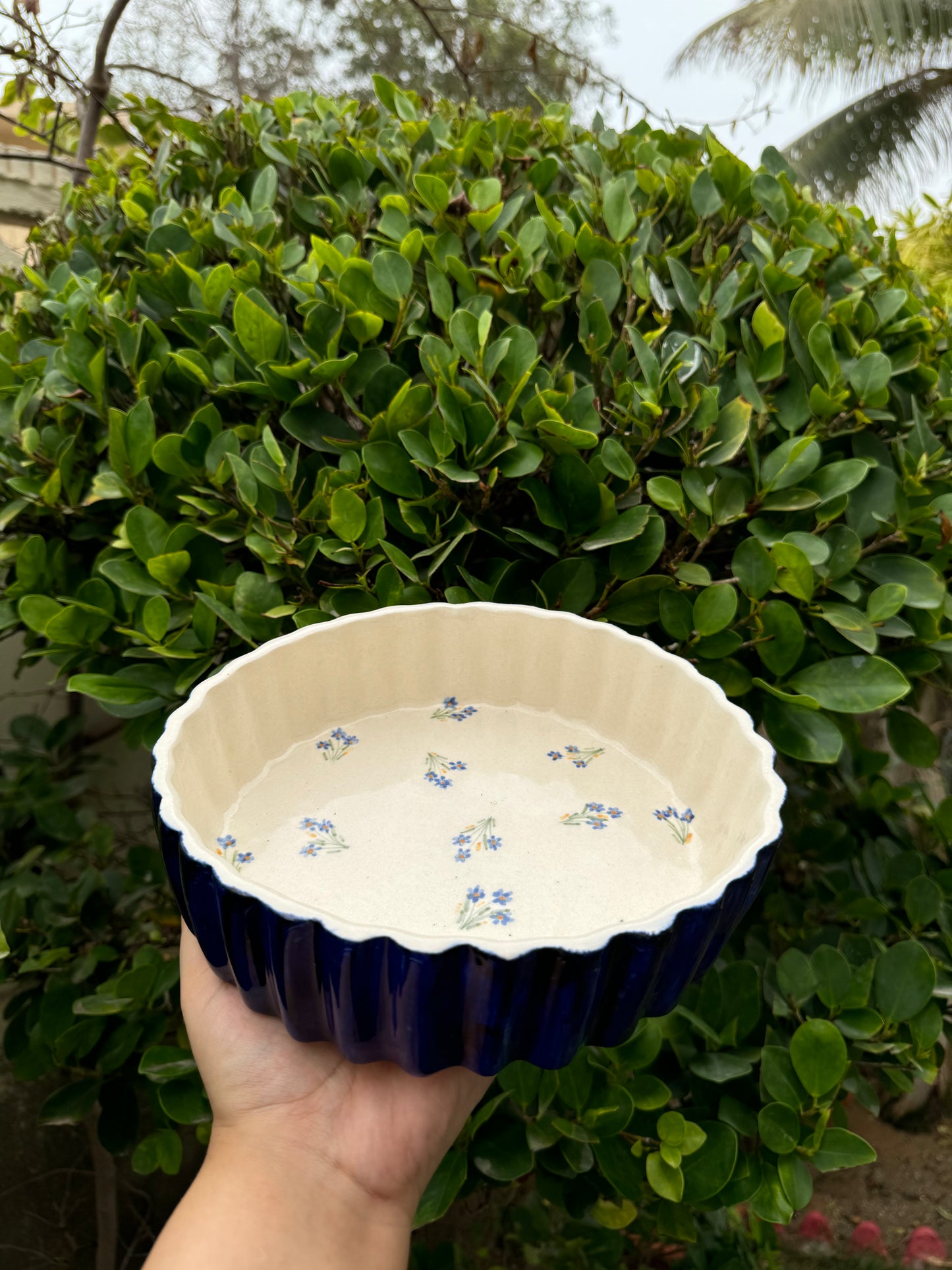 Blue Blossom Pie Dish