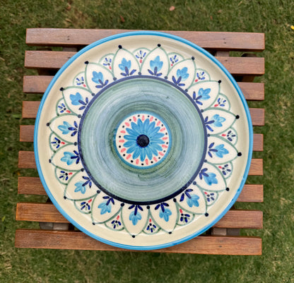 Teal Floral Plate