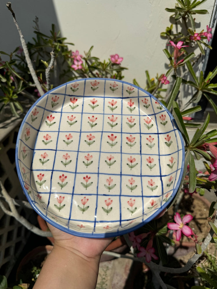 Floral Grid Plate - Plates